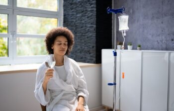 A multicultural group of school kids in a classroom